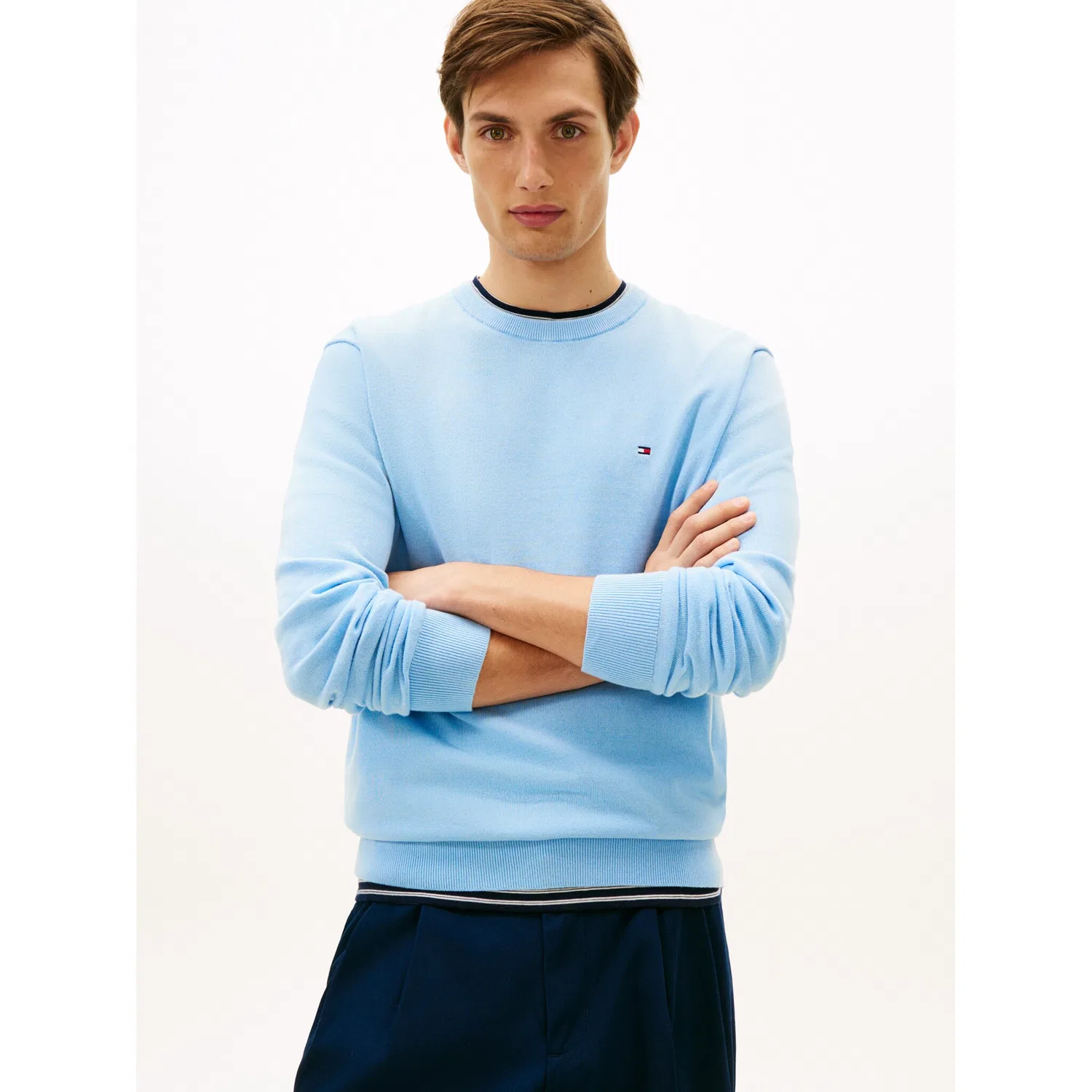 Мужской джемпер с круглым вырезом Essential Cotton Tommy Hilfiger, Well Water
