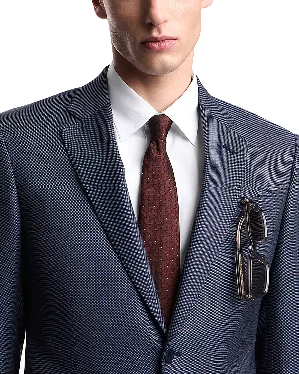 Мужской костюм из шерсти Regular Fit Emporio Armani, Navy Blue — фото 3