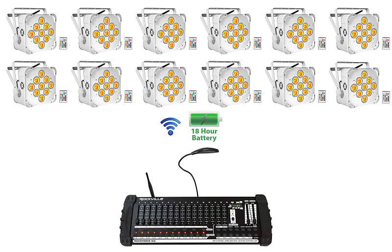 

Комплект Rockville Best PAR 60 Battery Wash Lights DMX + 384-канальный контроллер Best PAR 60 White + Rockforce W4