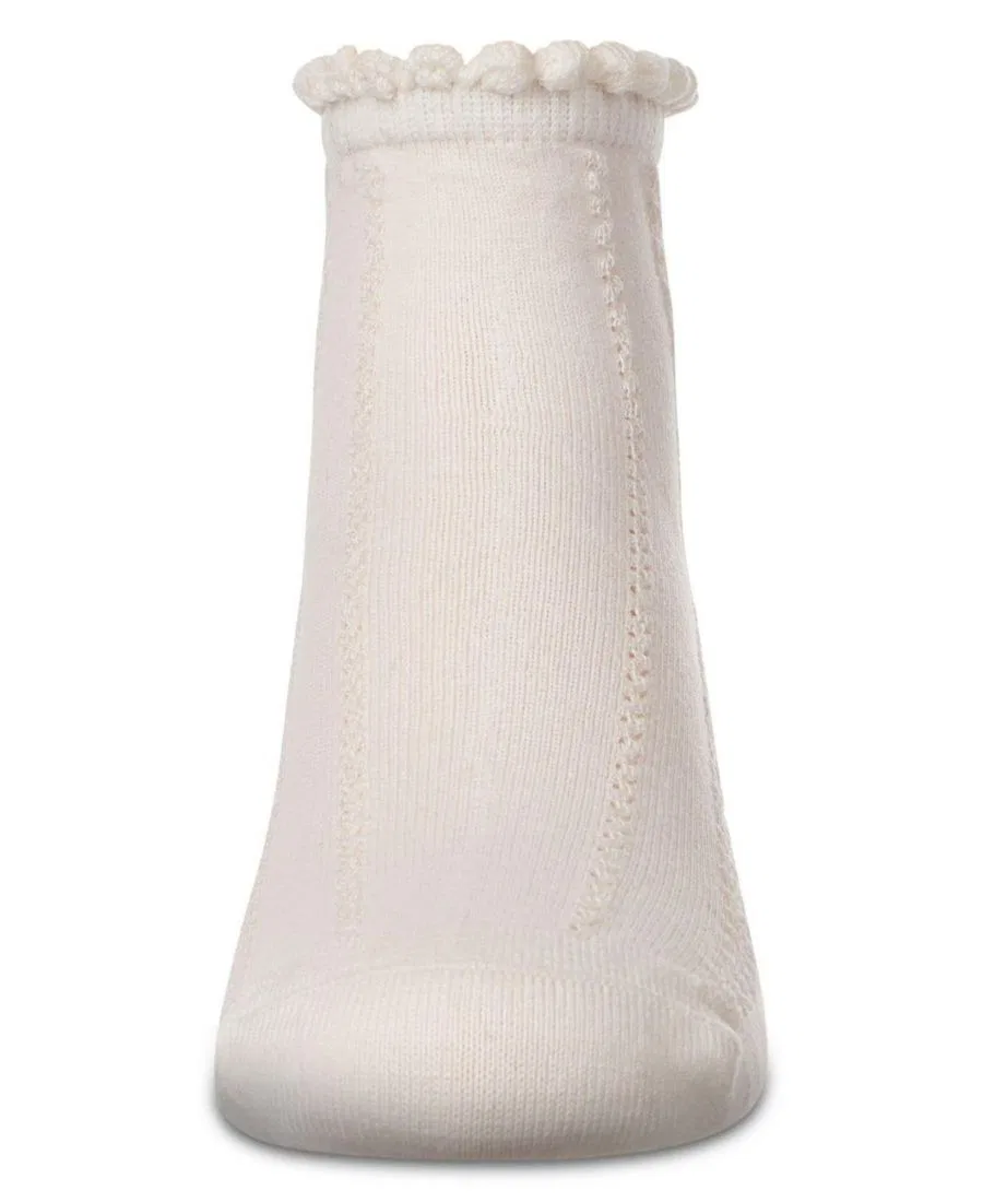 Детские носки-следки с вязаным узором MeMoi, Winter White — фото 2