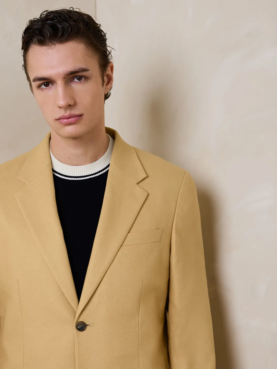 Пиджак костюмный Regular Fit из льна и хлопка, Yellow N Next, желтый