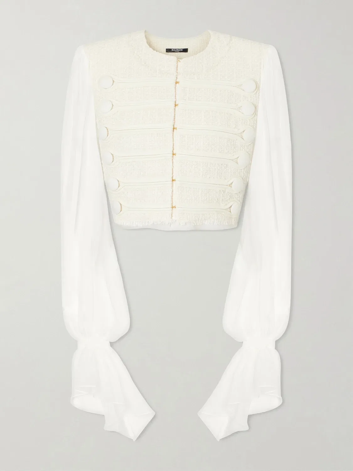 Твидовая блузка Brandebourg BALMAIN, белый