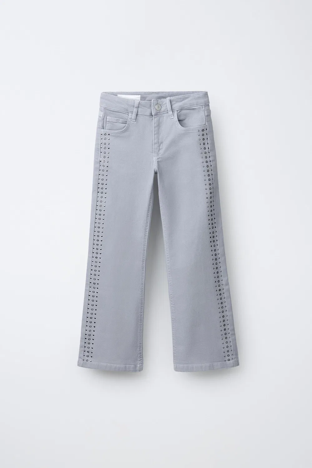 Джинсы-клеш с заклепками ZARA, Blue Grey