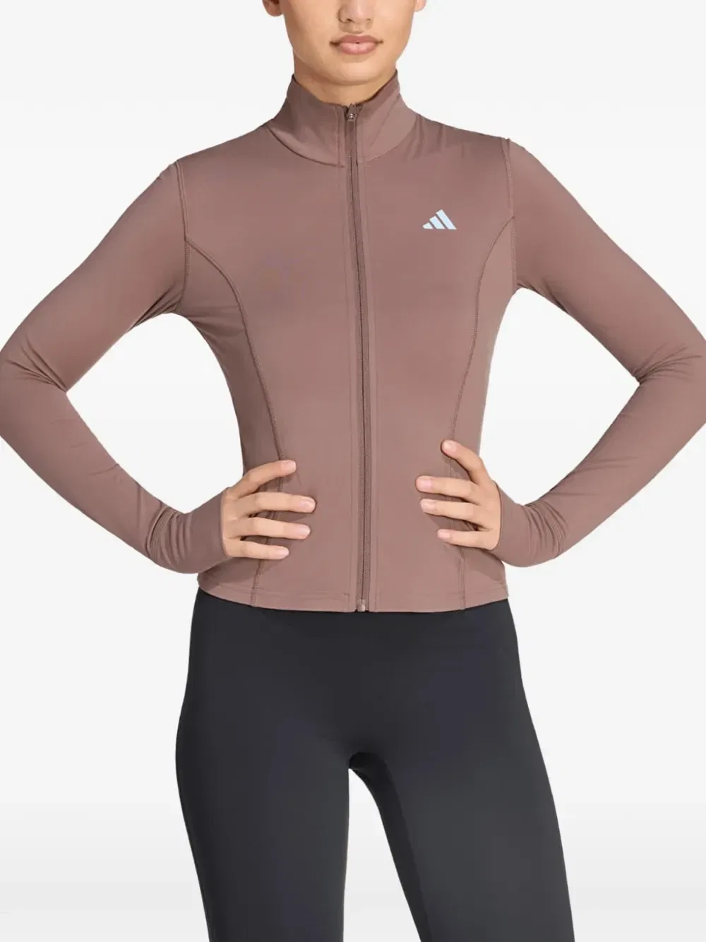 Куртка на молнии 3-Stripes Studio Adidas, бежевый