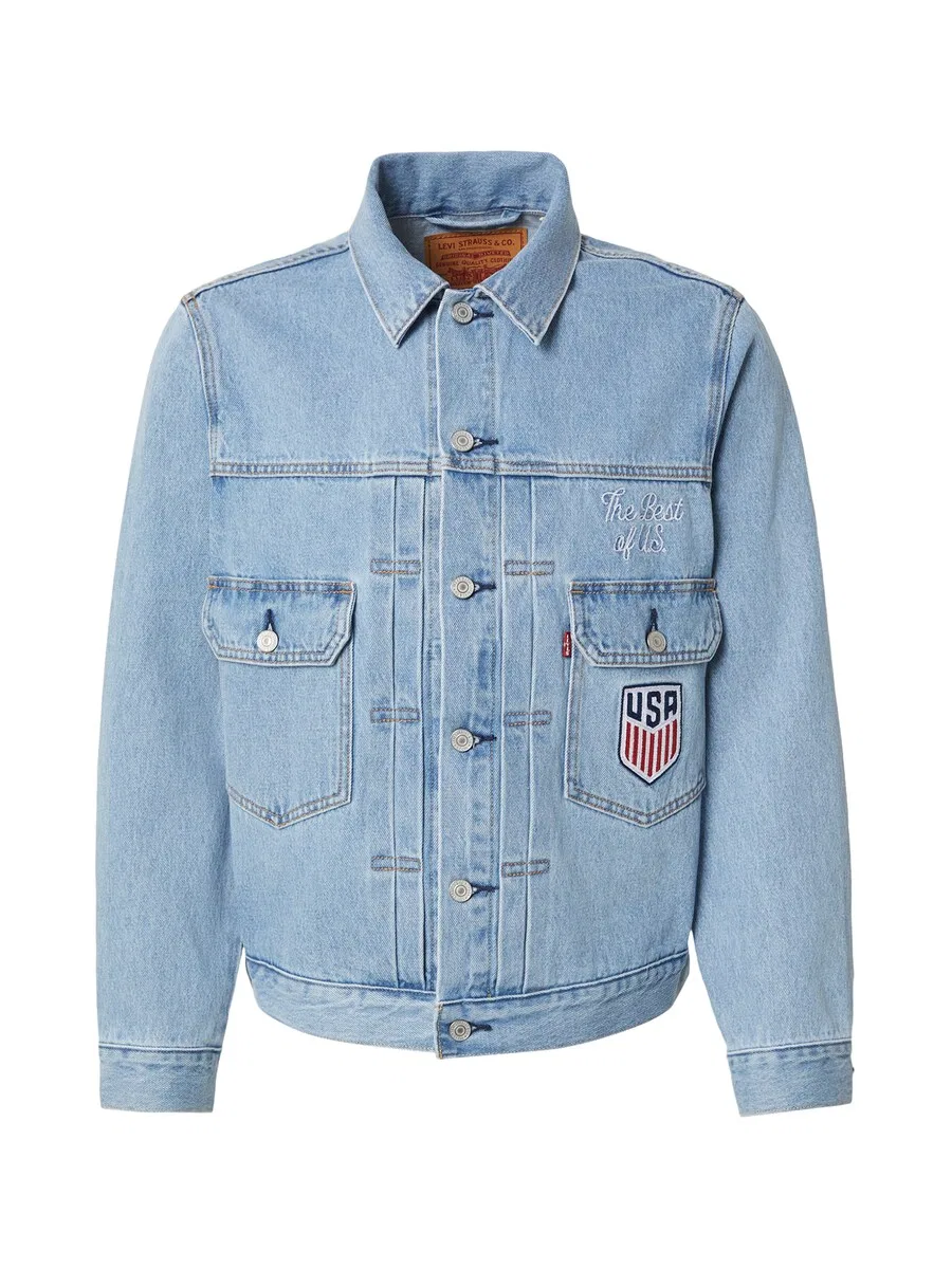 Куртка LEVI'S Between-Season Jacket 'US Soccer Type II' в темно-синем и светло-голубом цветах