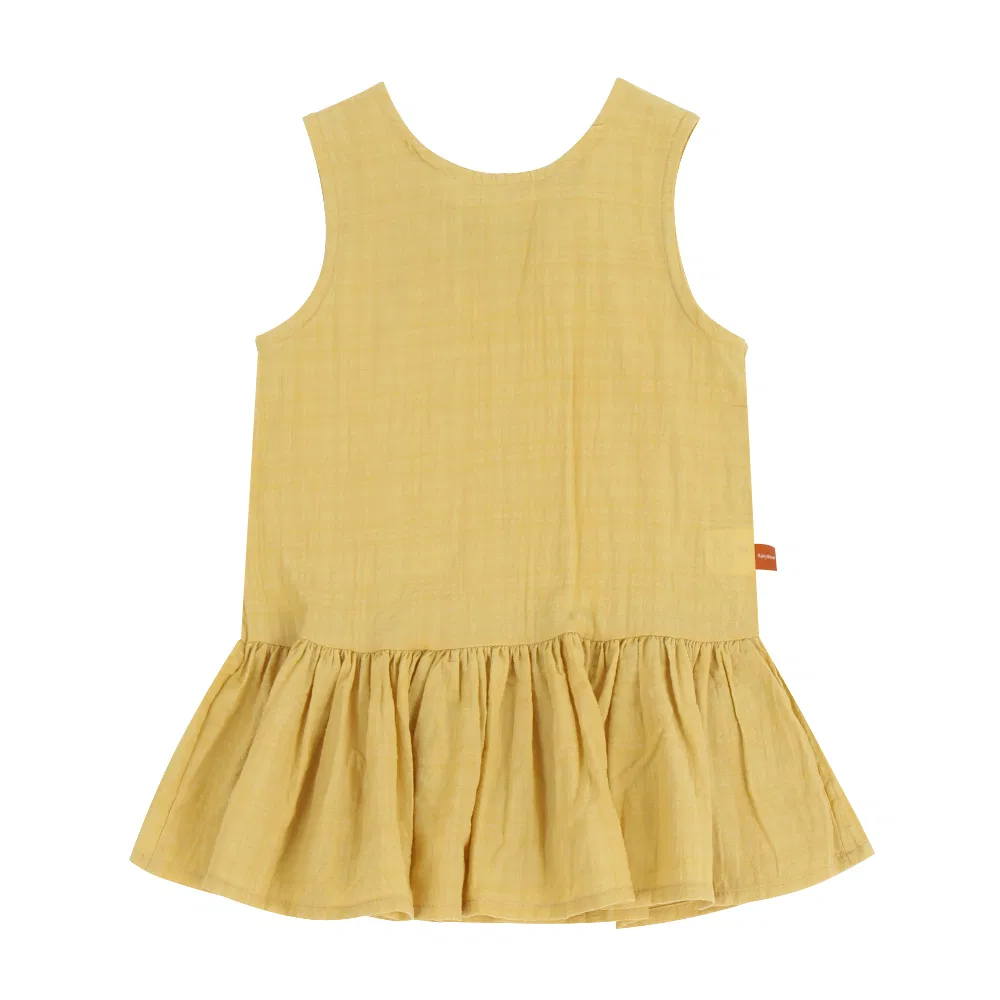 Детское платье для девочек с длинным рукавом модель Junie Ribbon BABYBLEE, Mustard