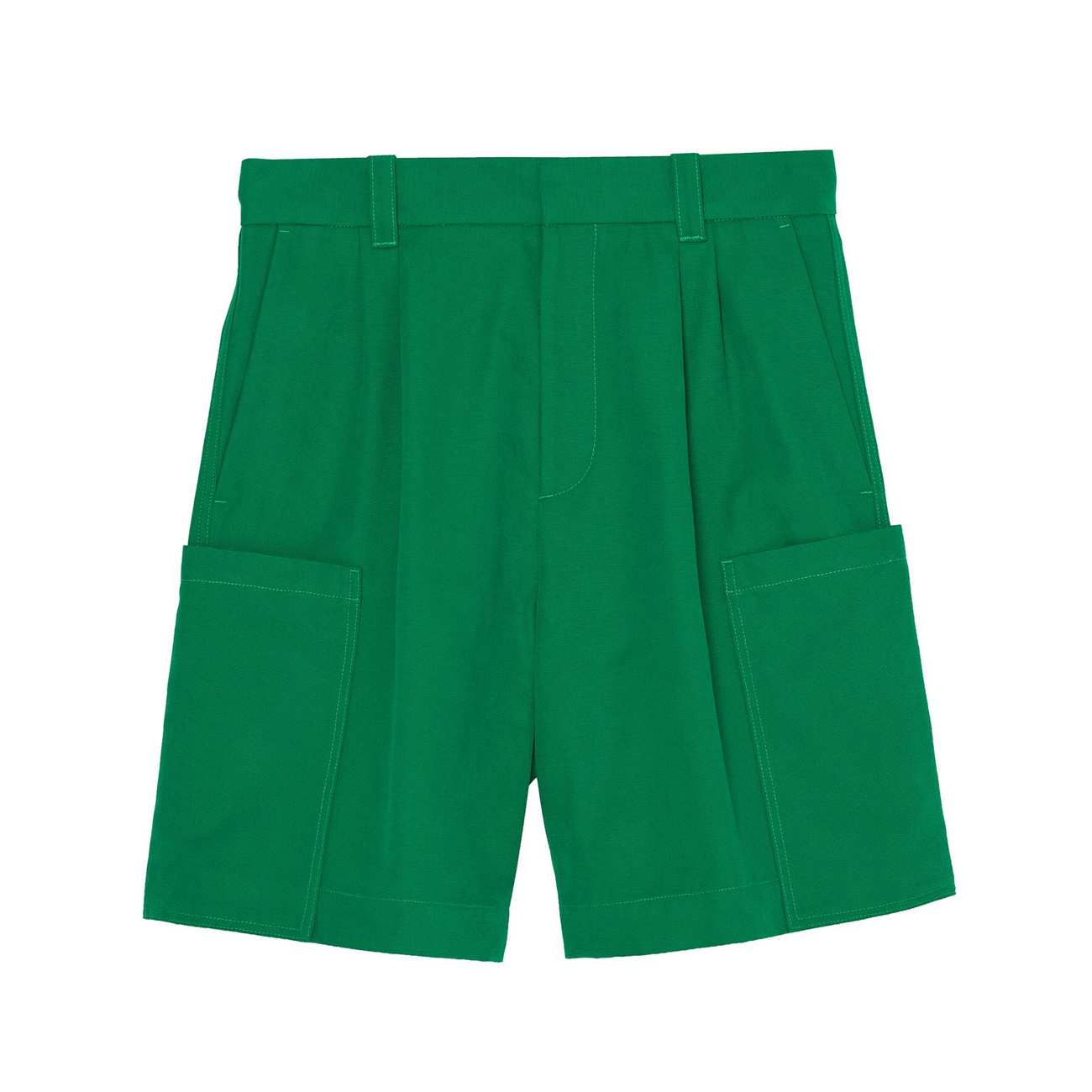 Шорты-бермуды Zara Benito Antonio Collection Relaxed Fit Pleated Cargo, зеленый — фото 3