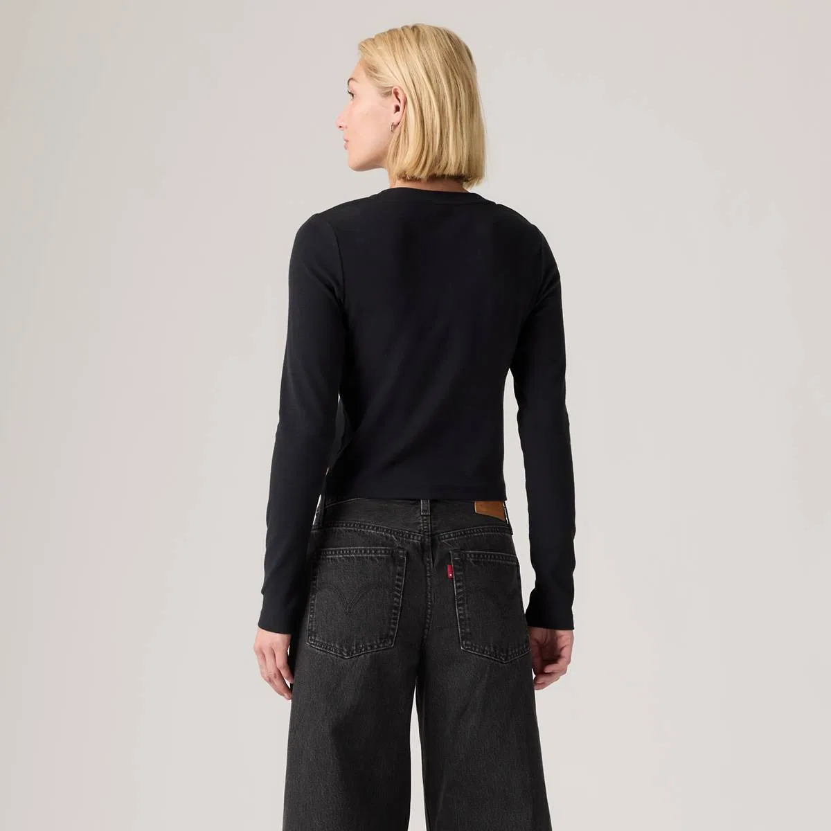 Базовая детская футболка с длинными рукавами Levi's, Anthracite Night - Black — фото 4