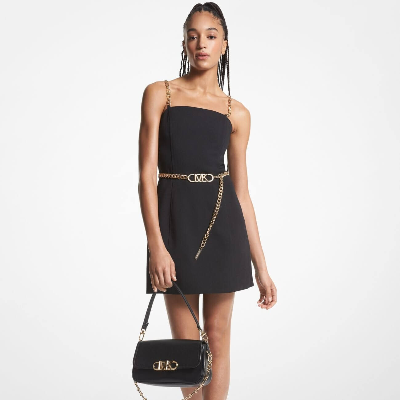 

Платье Michael Michael Kors Stretch Crepe Belted, черный