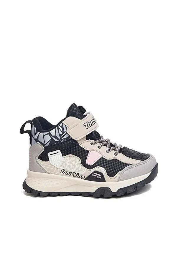 Детские ботинки для девочек с принтом Minicashoes, Black Beige