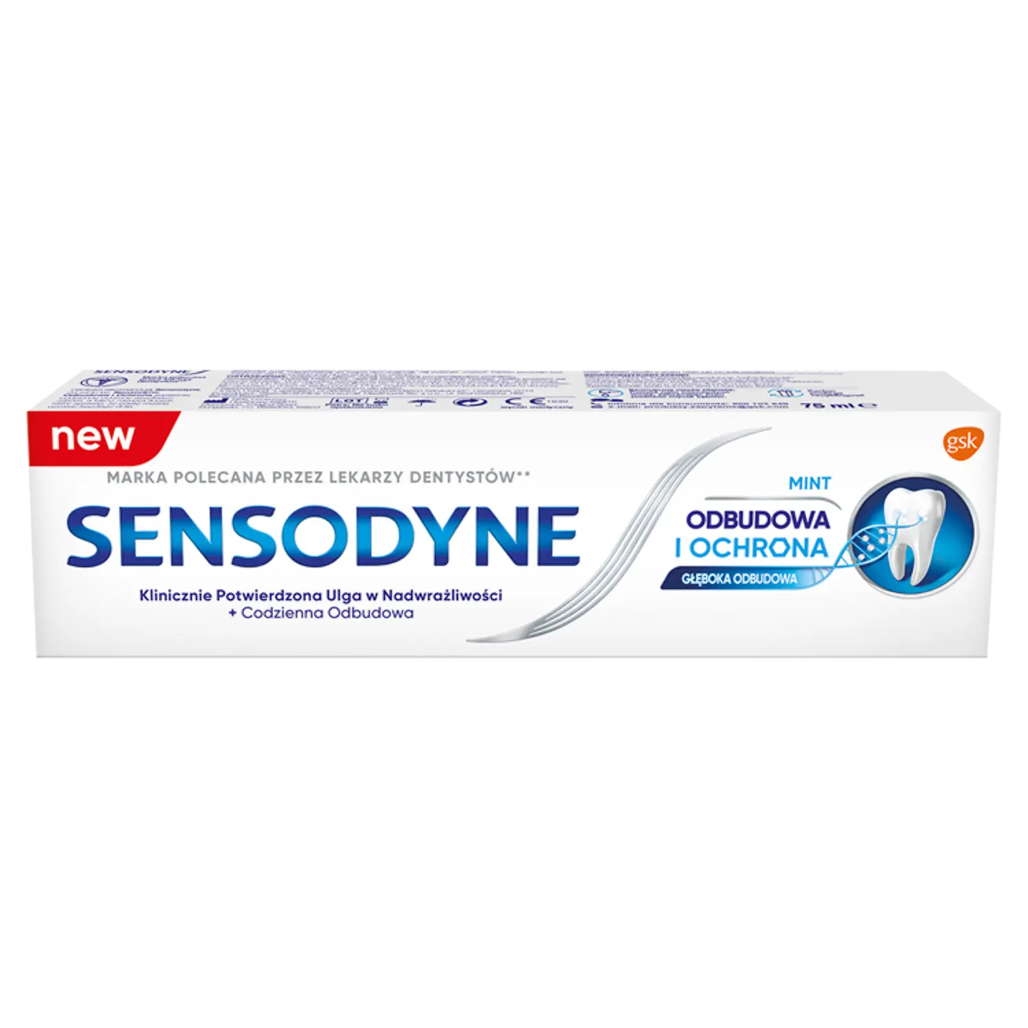 Sensodyne Odbudowa i ochrona зубная паста освежающая, против повышенной чувствительности, реминерализирующая, 75 мл — фото 3