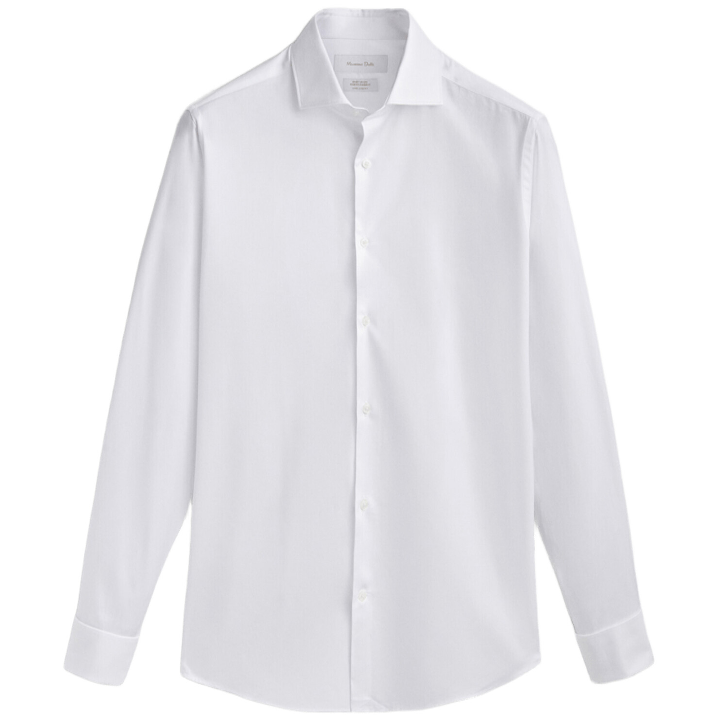 

Рубашка Massimo Dutti Slim Fit Twill с двойными манжетами, белый