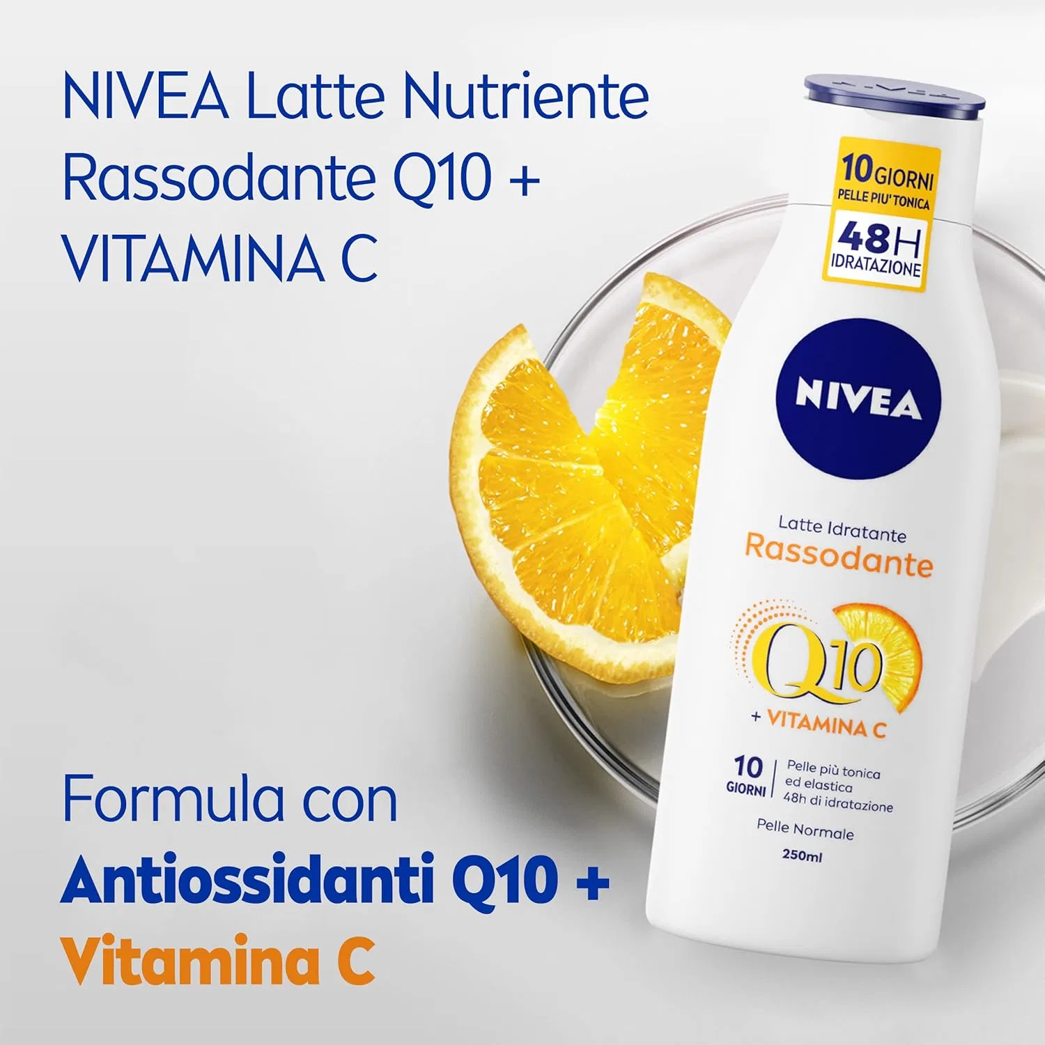 Увлажняющий крем для тела NIVEA Firming Moisturising Milk Q10 Vitamin C, 2x250 мл — фото 3
