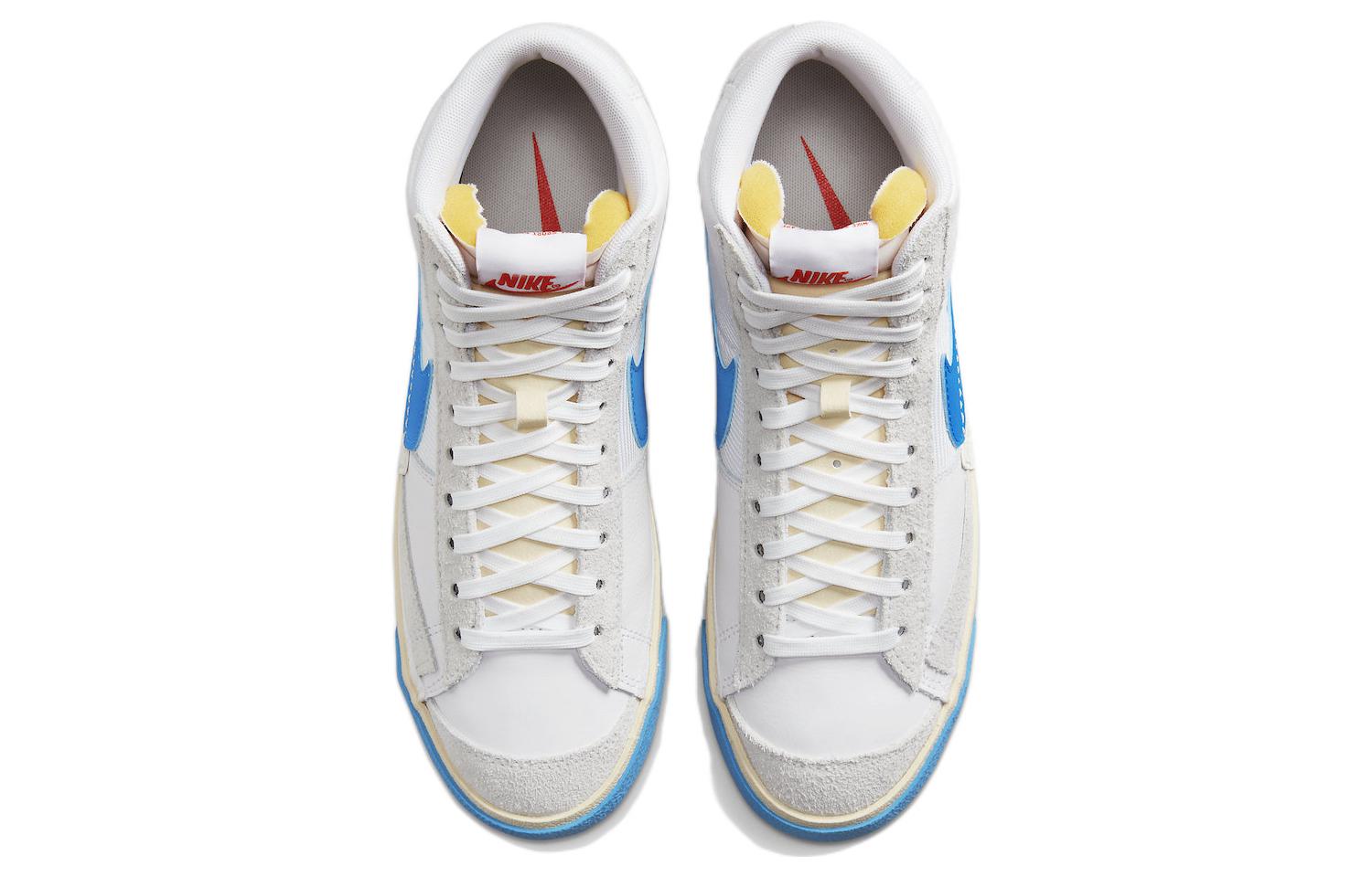 Кроссовки Nike Blazer Mid 77 Remastered, белый/голубой — фото 4