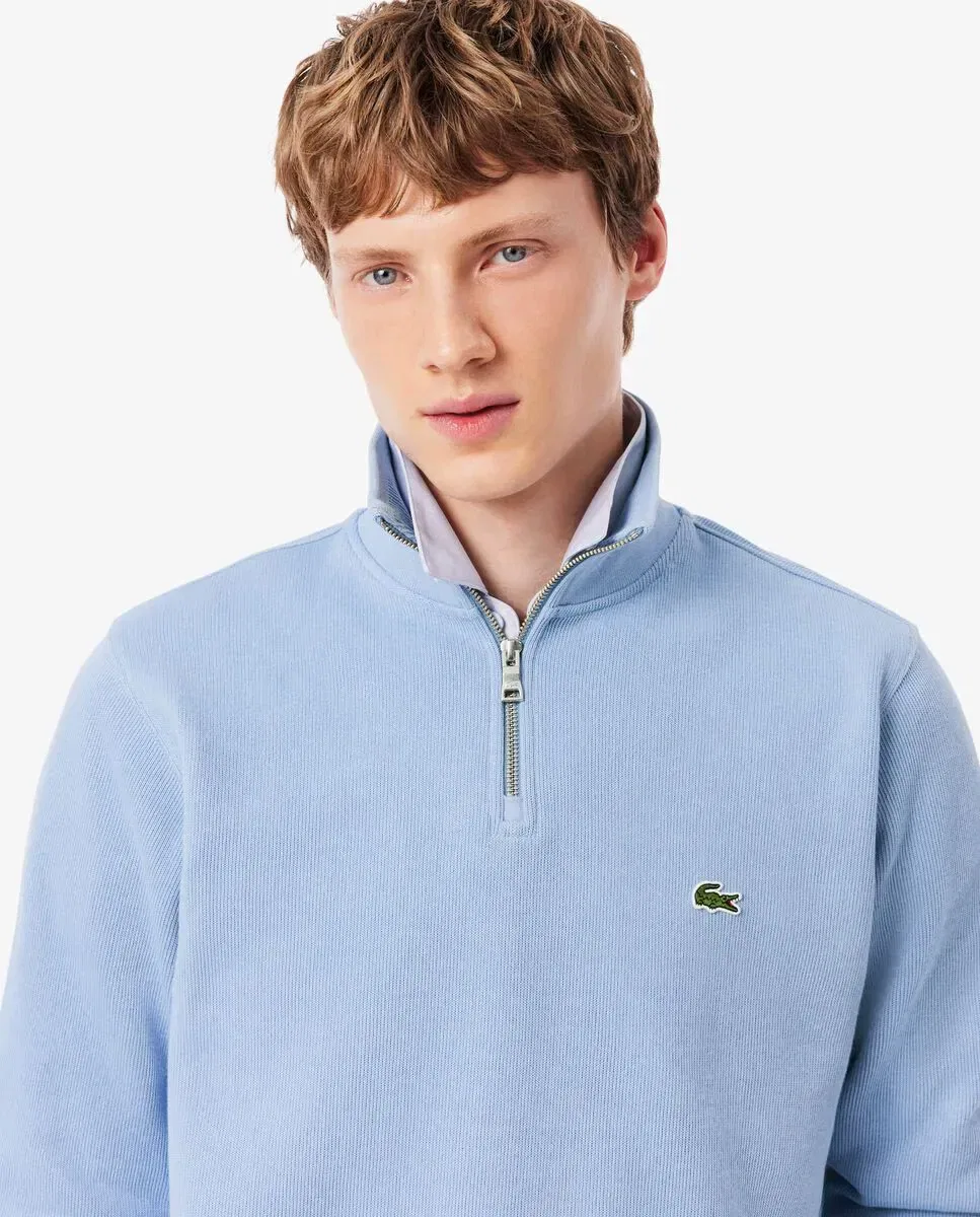Мужская толстовка с высоким воротником и молнией Lacoste, Azul Claro — фото 3