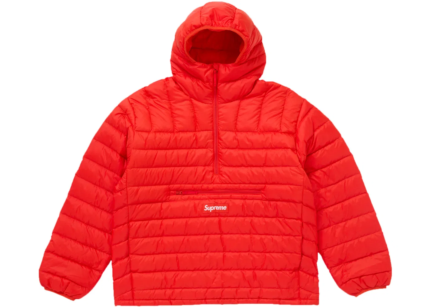 Мужской пуховик с капюшоном и молнией Micro Down Half Zip Hooded Supreme, цвет Dark Orange