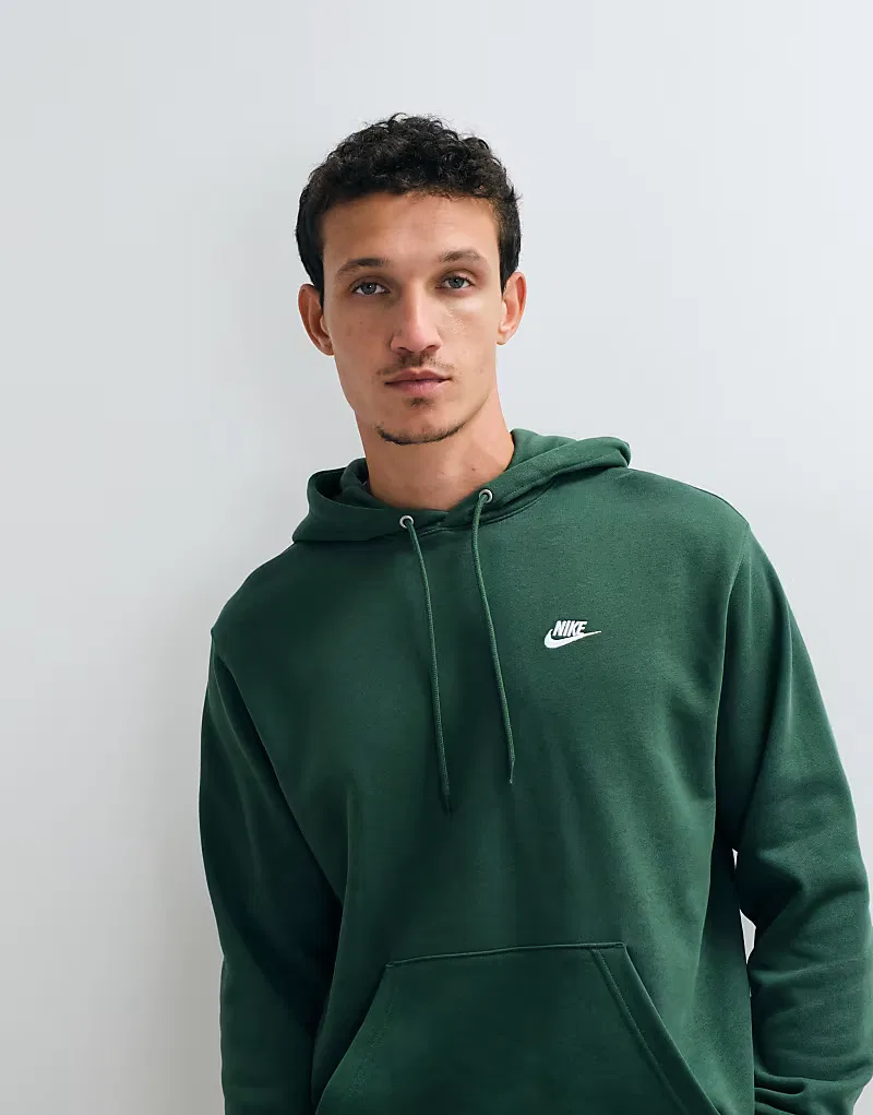 Худи Nike Club из французского махрового трикотажа, зеленый — фото 4