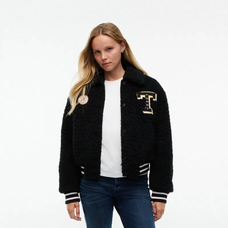 Женское вельветовое пальто с лацканами Black Bds Tommy Hilfiger, Черный — фото 4