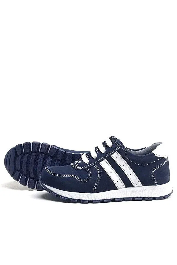 Детские кожаные туфли для мальчиков на шнуровке Rakerplus, Navy Blue — фото 4