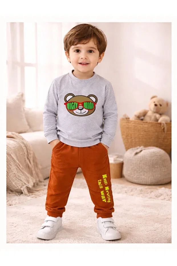 Детский комплект свитшот-брюки хлопковый Colorful Printed 1st Edition Quality Cotton Baby Boy Set Vinezza, Multicolor