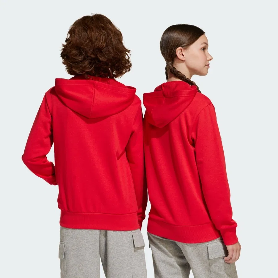 Детский свитшот с капюшоном Essentials Hoodie Kids adidas, Красный — фото 4