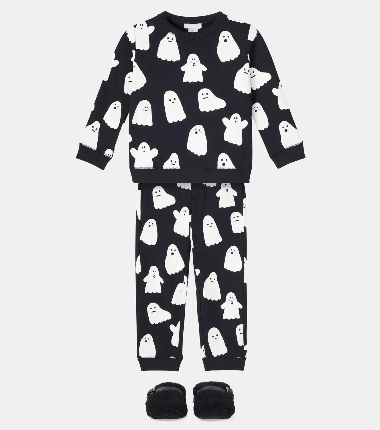 Комплект из свитшота и спортивных штанов из хлопка с принтом Stella Mccartney Kids, черный — фото 2