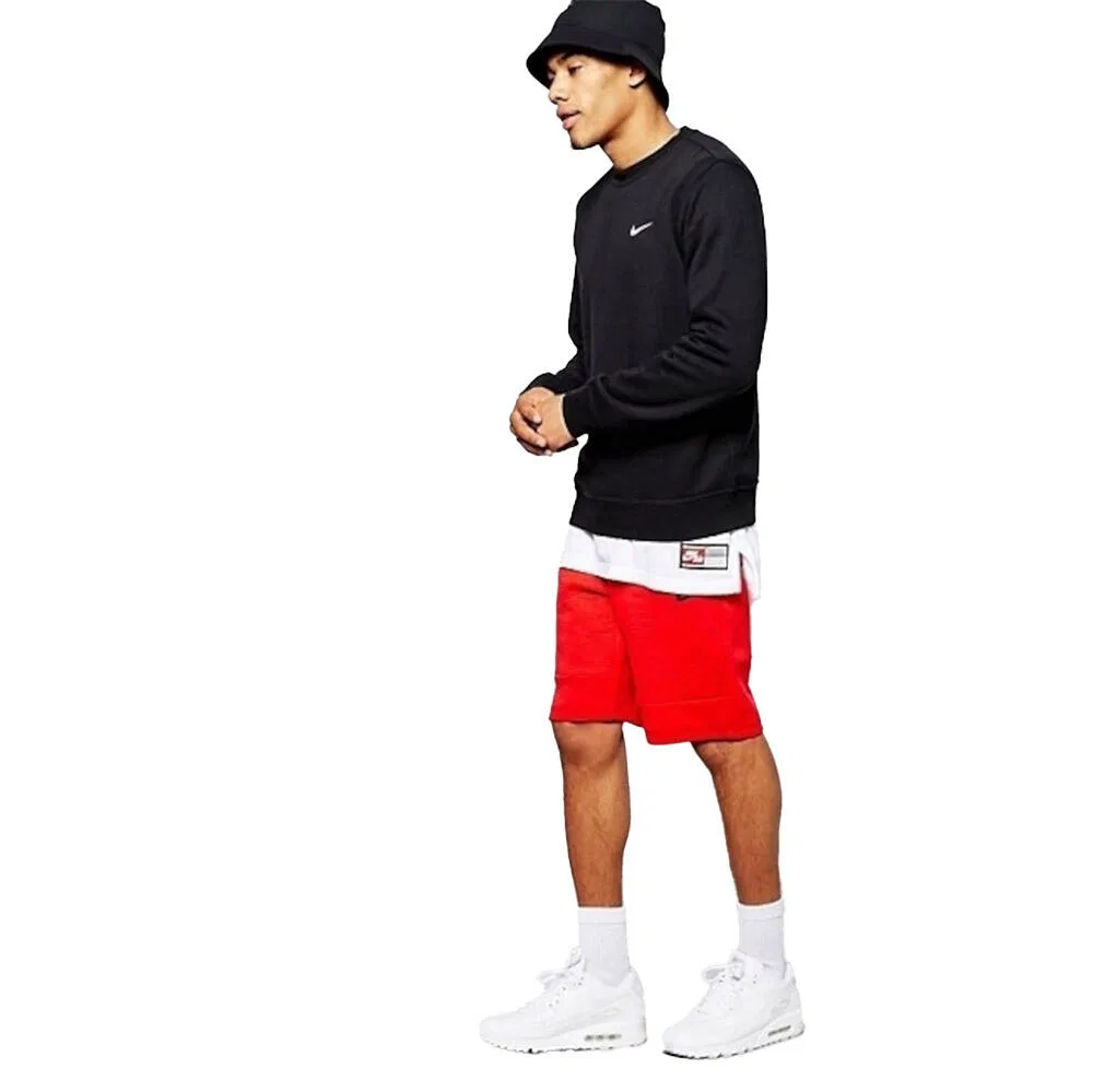 Мужской свитшот с длинным рукавом Club Crew-Swoosh Nike, Schwarz — фото 2