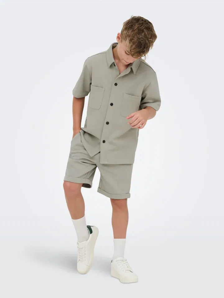Рубашка классическая New Only & Sons Junior, бежевый — фото 4