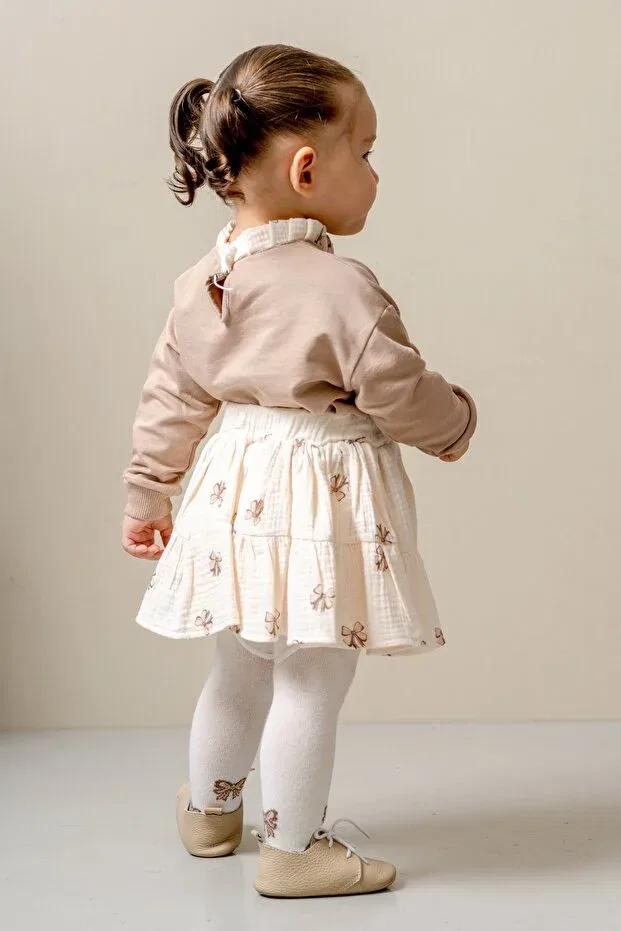 Детский комплект для девочек с юбкой Glam Jnf Kids, Coffee With Milk — фото 3