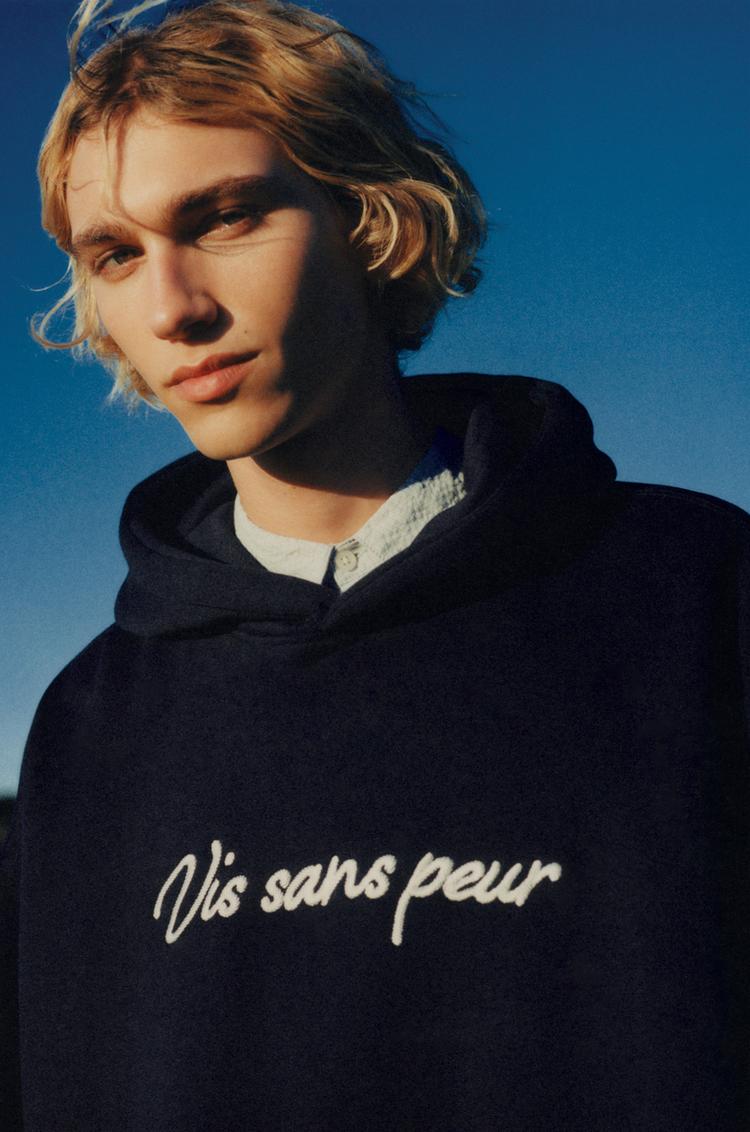 

Толстовка «Жить без страха» Pull And Bear, синий