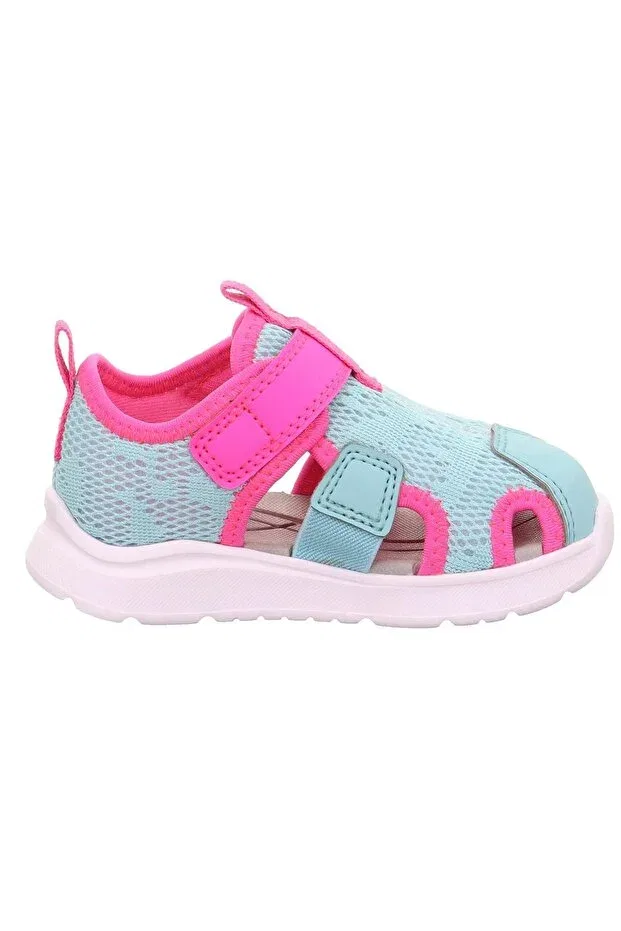 Детские туфли для девочек с принтом Superfit, Light Blue And Pink Fabric — фото 3