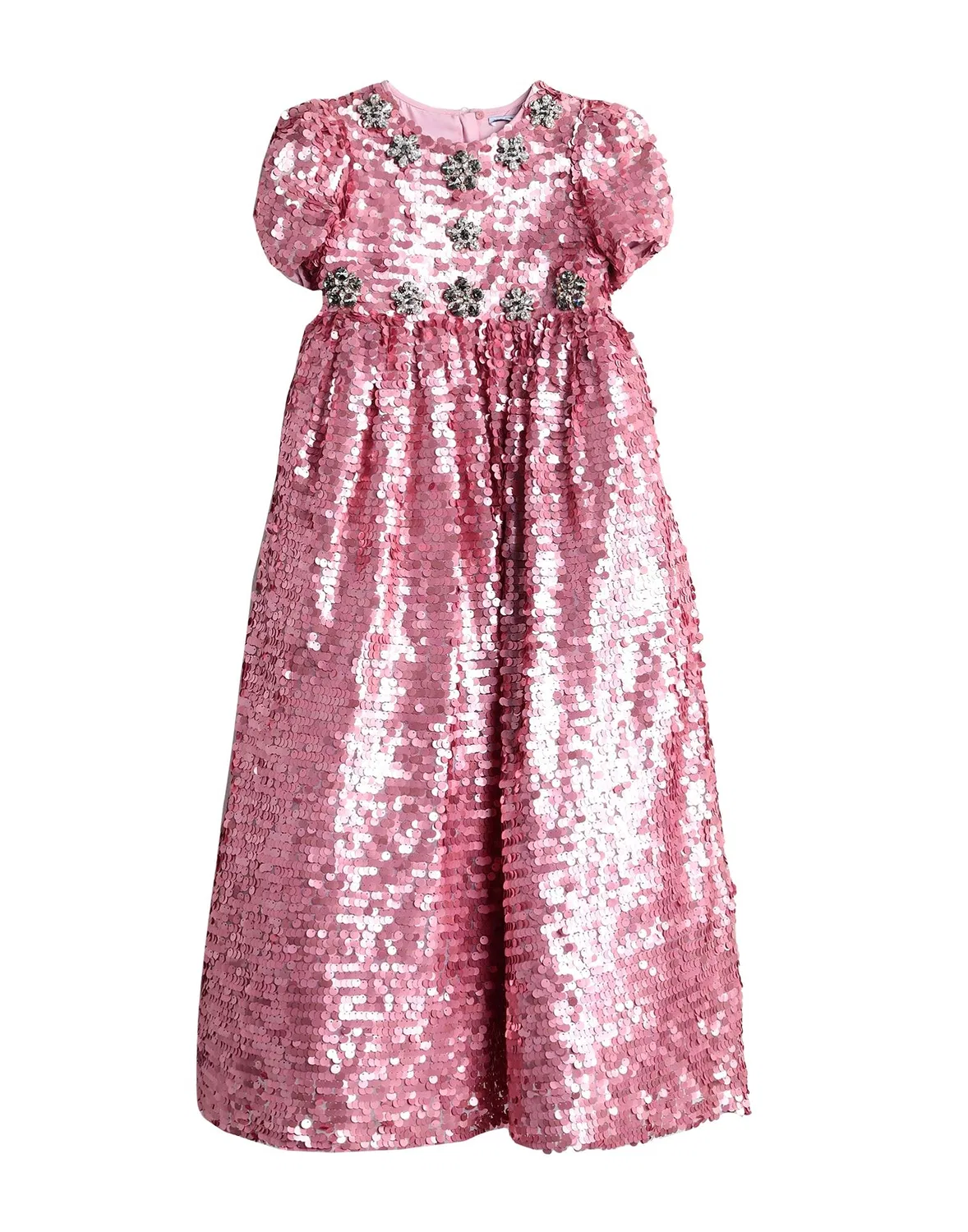 Детское платье из фатина с аппликациями Dolce&Gabbana, розовый