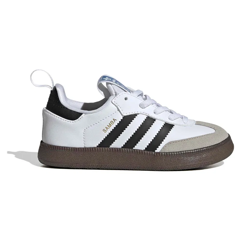 Детские кроссовки для девочек с эластичными шнурками Samba Quickon Adidas Originals, White