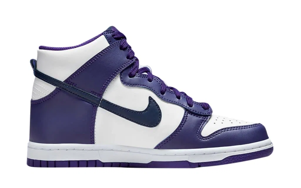 Детские кроссовки для мальчиков Nike Dunk Hi, Navy Blue Purple — фото 2