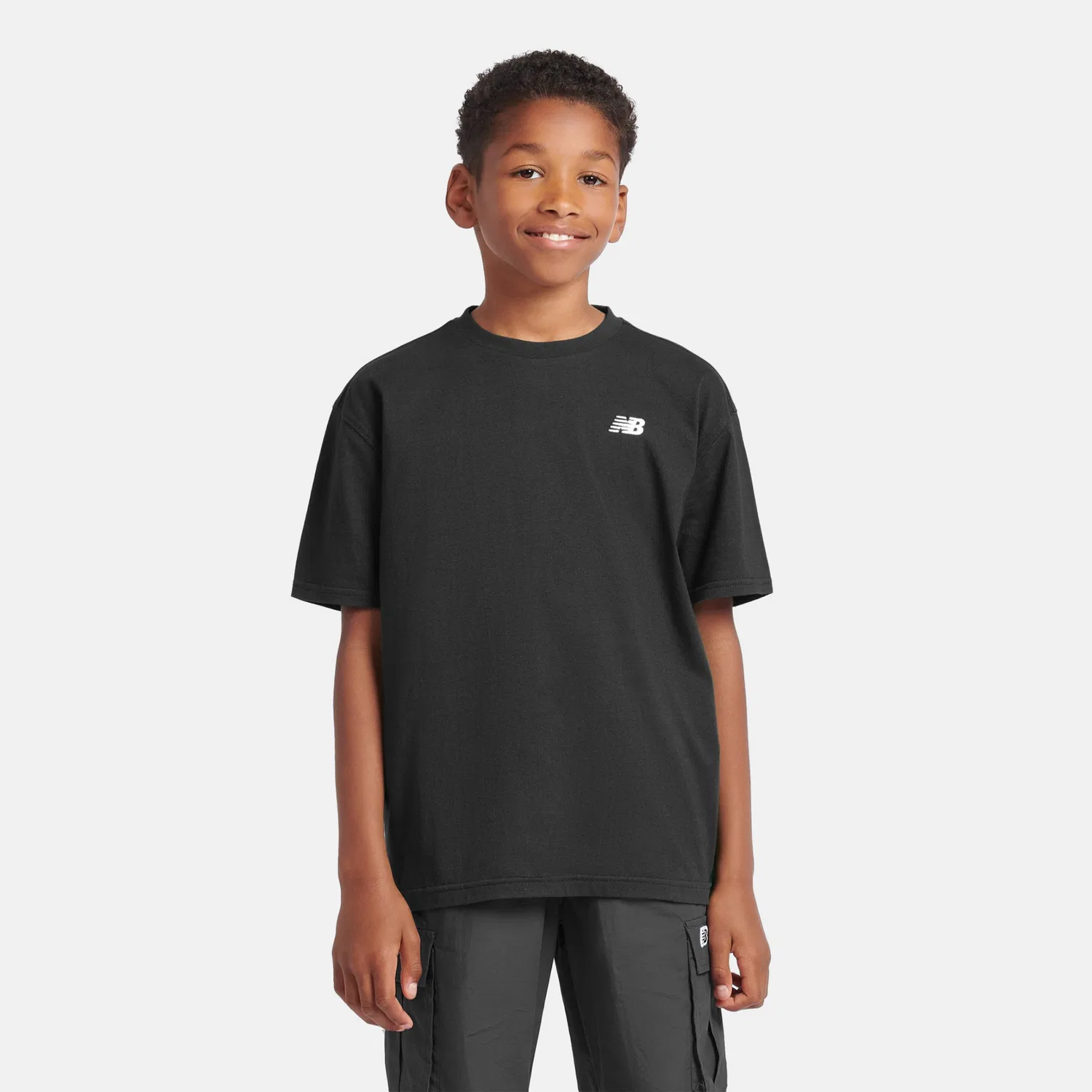Детская футболка свободного кроя с вышивкой Jersey Small Logo New Balance, Black
