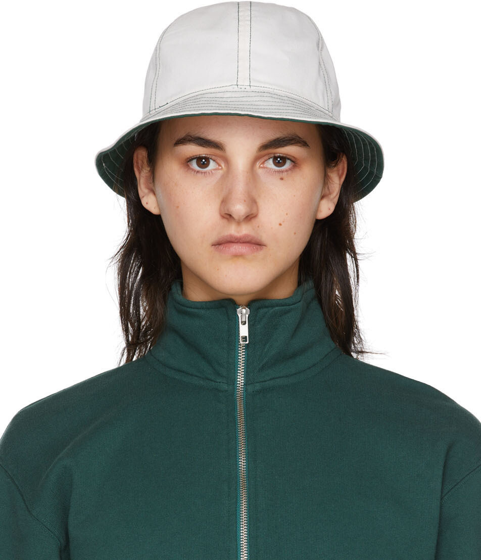 

Двусторонняя панама Horne Off-White & Green Palmes