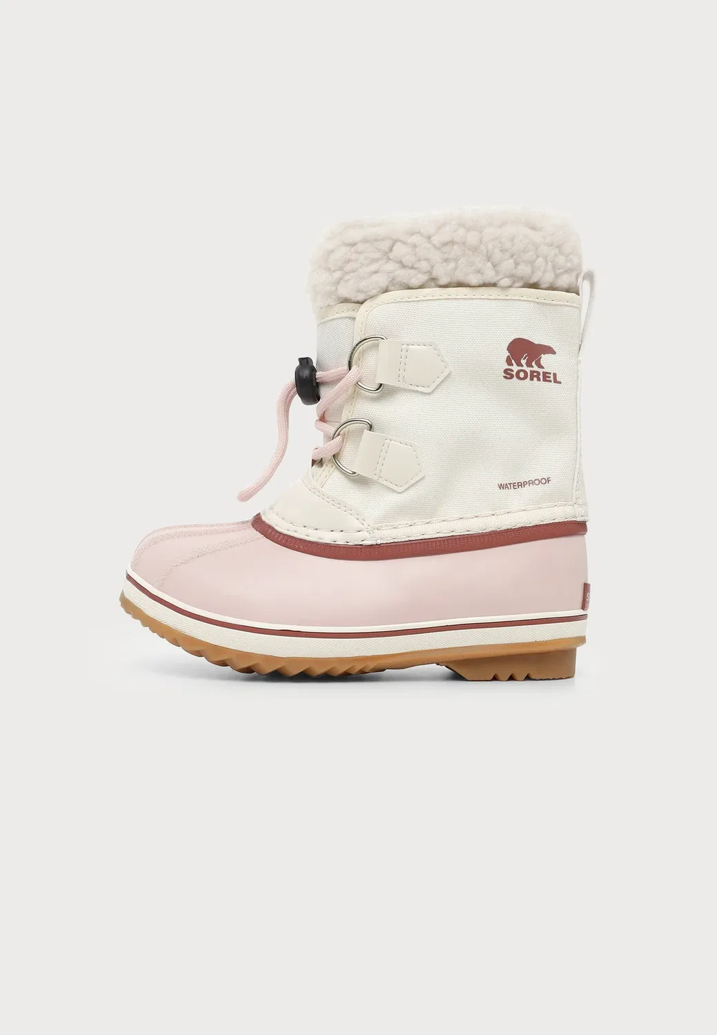 Детские ботинки унисекс на шнуровке Sorel, Snow/Pink Salt