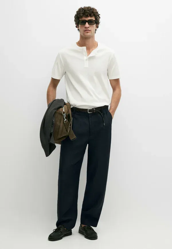 Футболка хлопковая Basic t-shirt Massimo Dutti, белый — фото 2