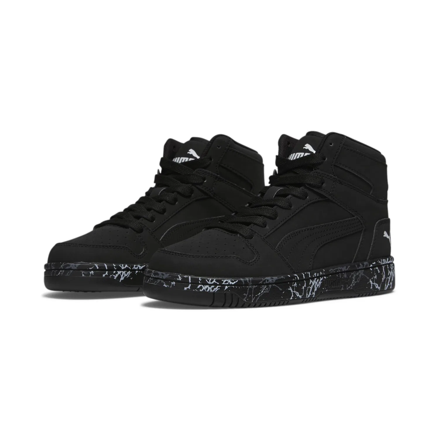 Детские кроссовки для мальчиков с высоким дизайном Rebound Layup Mid PUMA, Black