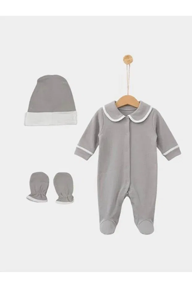 Детский комплект 3-предметный хлопковый Basics Jijek Baby Kids, Gray — фото 2