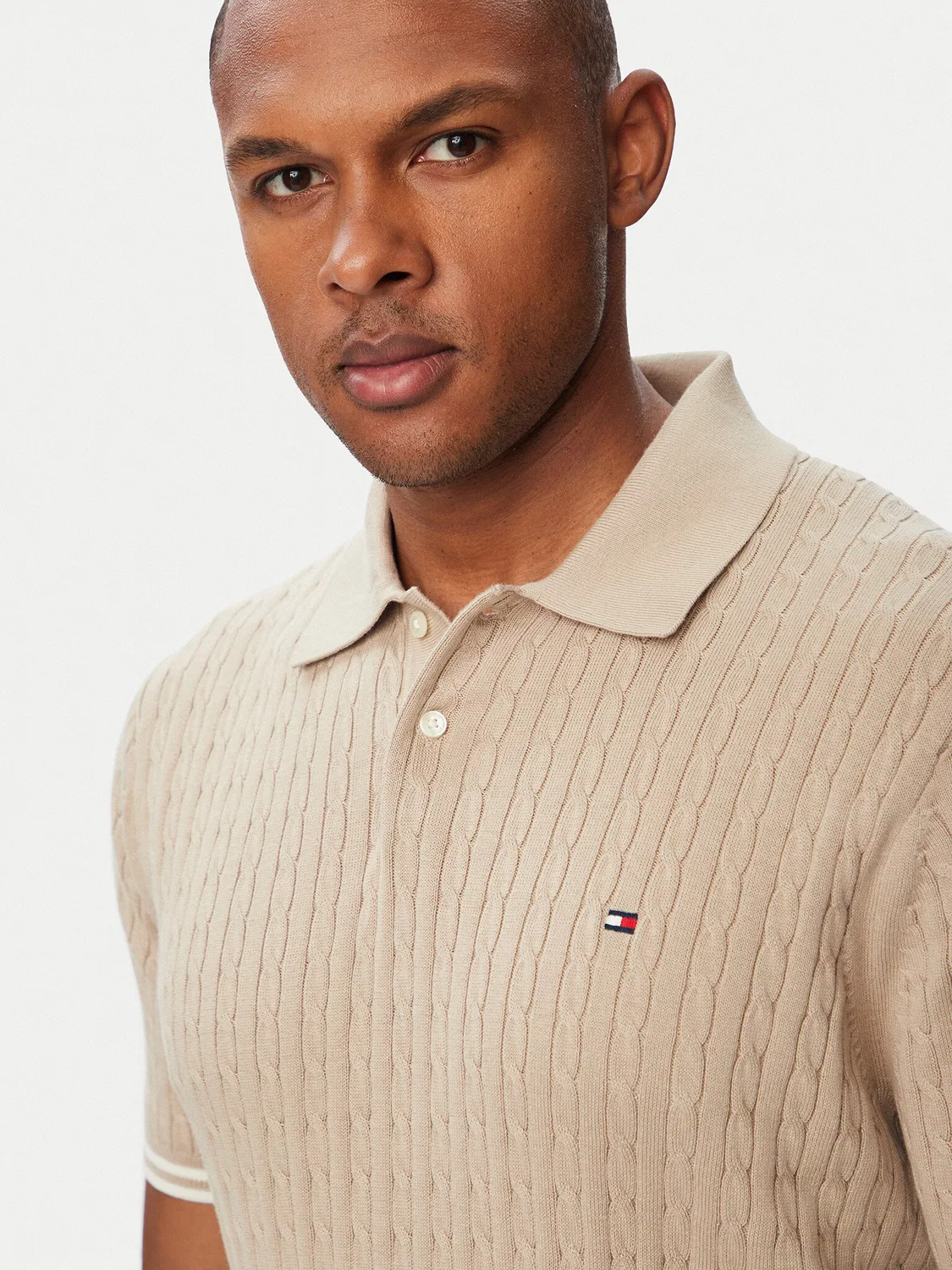 Мужское поло стандартного кроя Tommy Hilfiger, светло-бежевый — фото 4