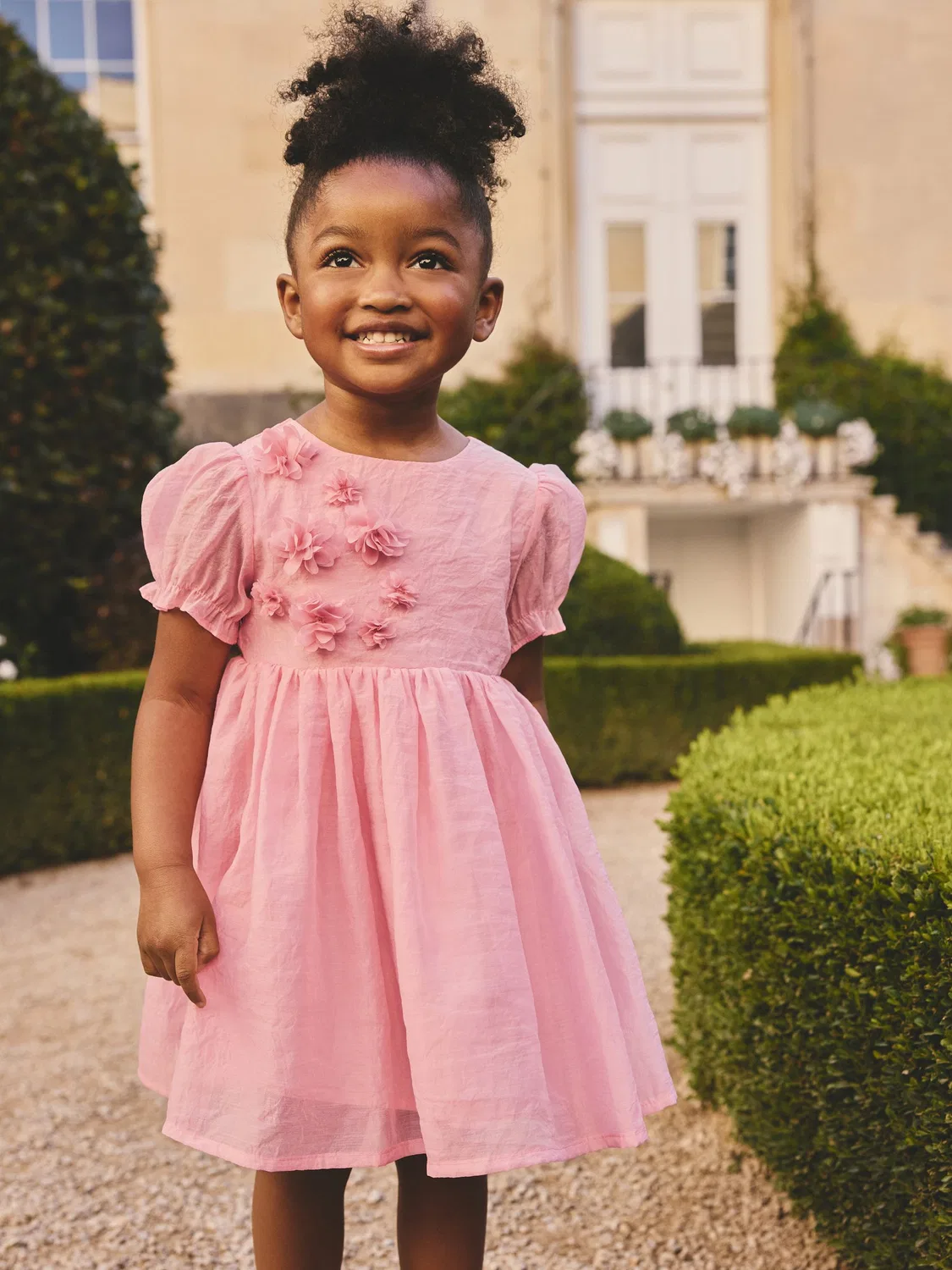 Платье с цветочной аппликацией Pink Flower Corsage Dress Next, розовый