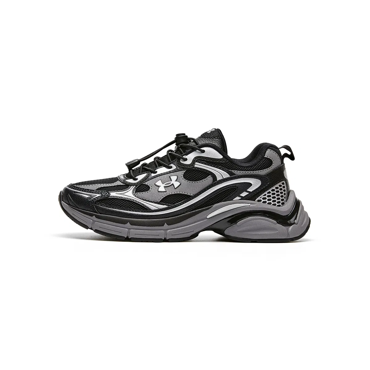 Детские повседневные кроссовки из ткани и резины Under Armour, Black