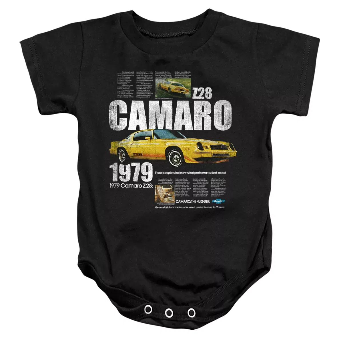 Детский боди-комбинезон с коротким рукавом Chevrolet Camaro Spec, Chevrolet, Black