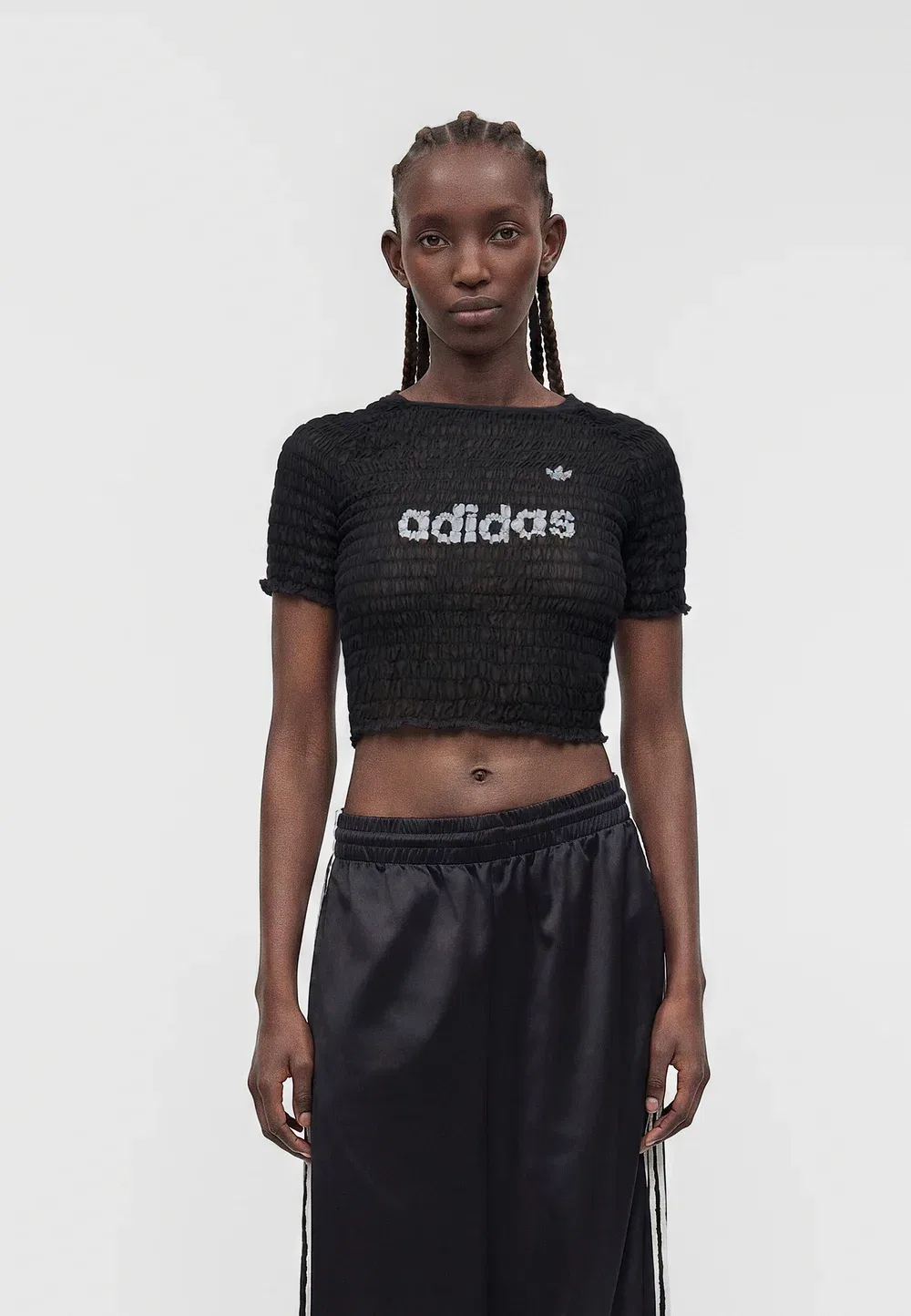 Футболка с присборенным принтом Adidas Originals, Black