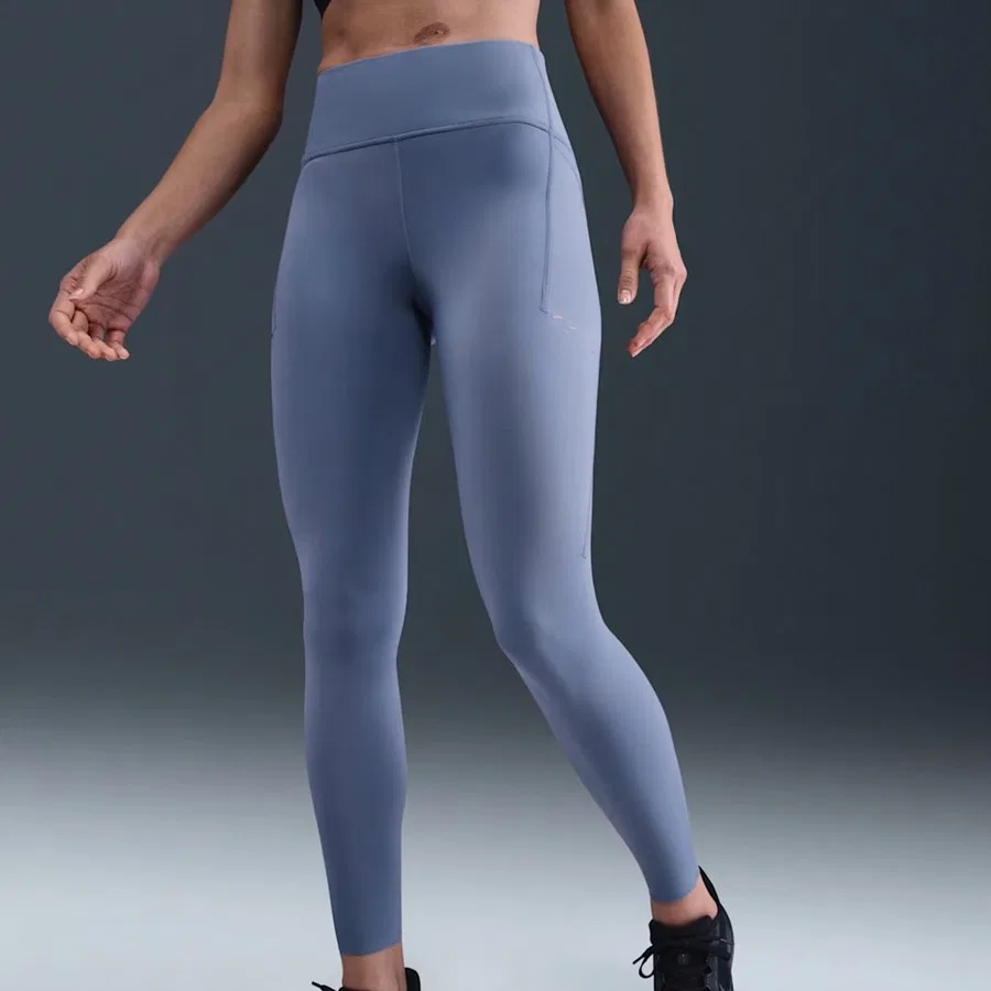 Спортивные леггинсы с высокой посадкой и карманами Swift Nike, Синий — фото 4