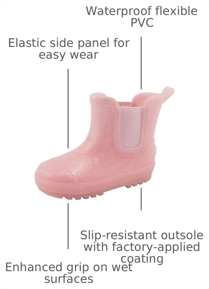 Детские резиновые сапоги Chelsea с принтом BEARPAW, Light Pink Glitter — фото 3