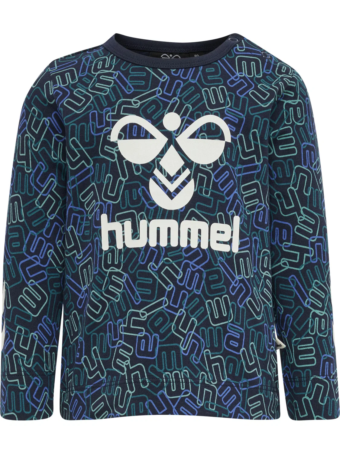 Детское хлопковое лонгслив с принтом Hmlolly Hummel, Schwarz Dunkelblau