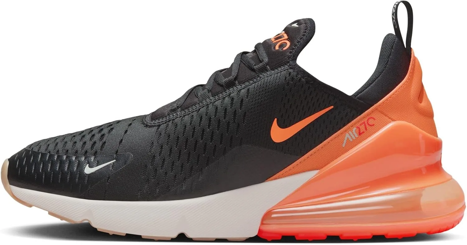 Мужские низкие кроссовки Nike Air Max 270, черный/ярко-красный/оранжевый