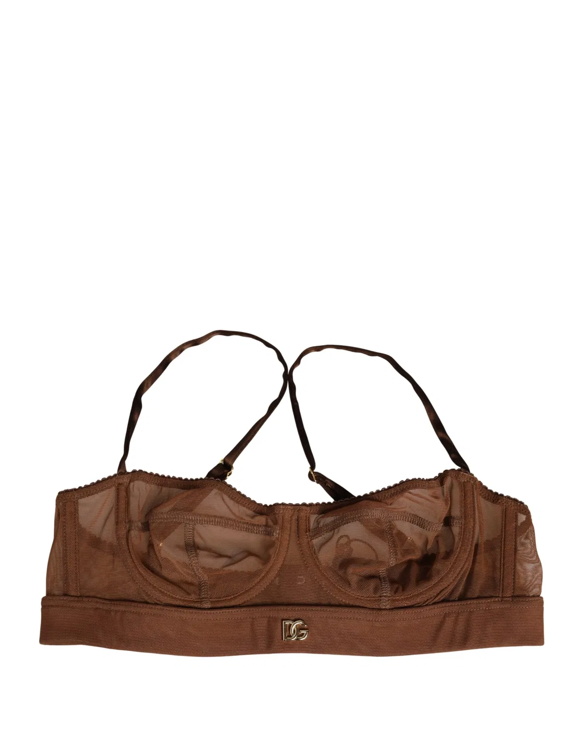 Женское бюстгальтер балконет с логотипом Balconnet Bra Dolce & Gabbana, Brown — фото 3